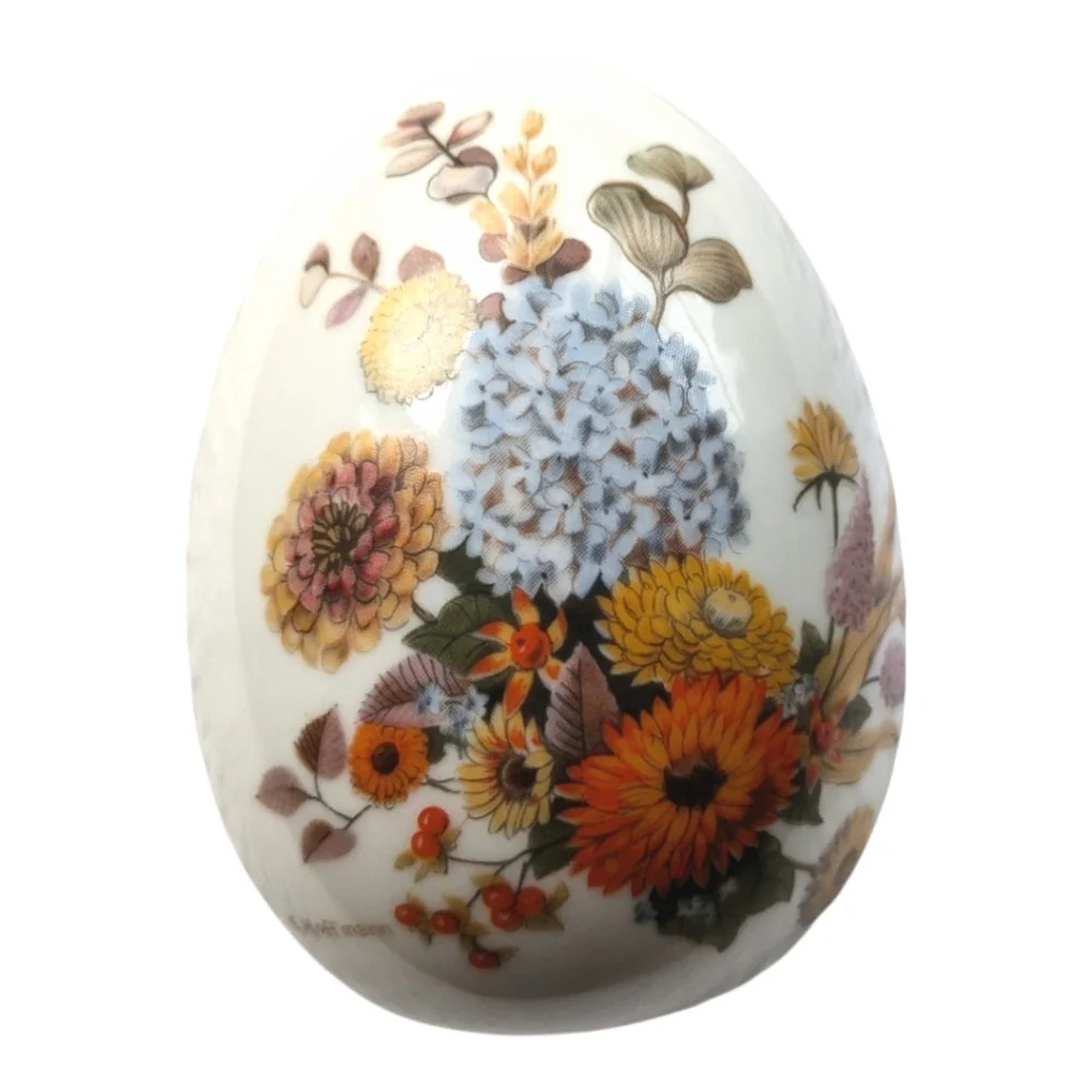 Avon  Vintage 1987 Porcelain Decorative Egg Autumn's Color Hand Painted - Picture 2 of 7
